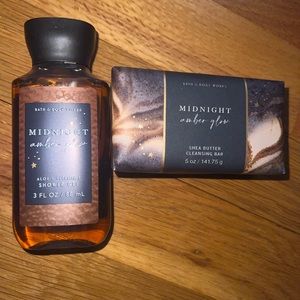 Bath and Body Works-Midnight Amber Glow Shower Gel and Bar of Soap